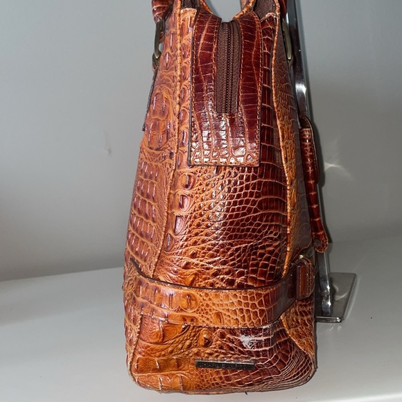 CHARLIE LAPSON Croc Embossed Brief Business Bag - Picture 4 of 10